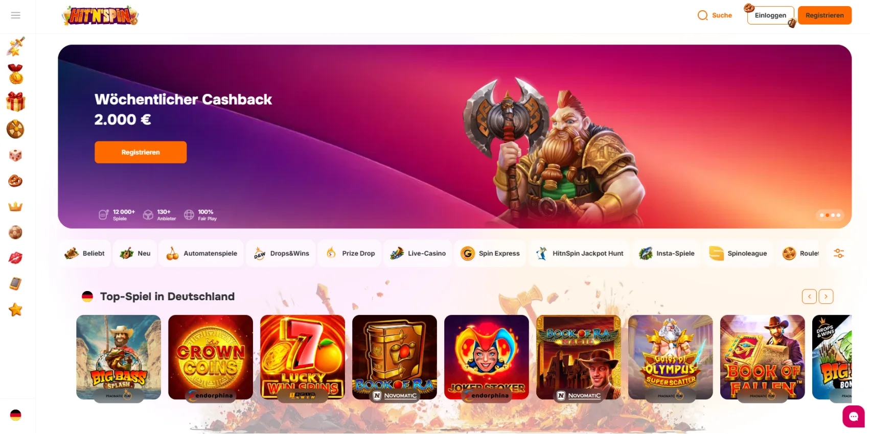 HitnSpin Casino Screen