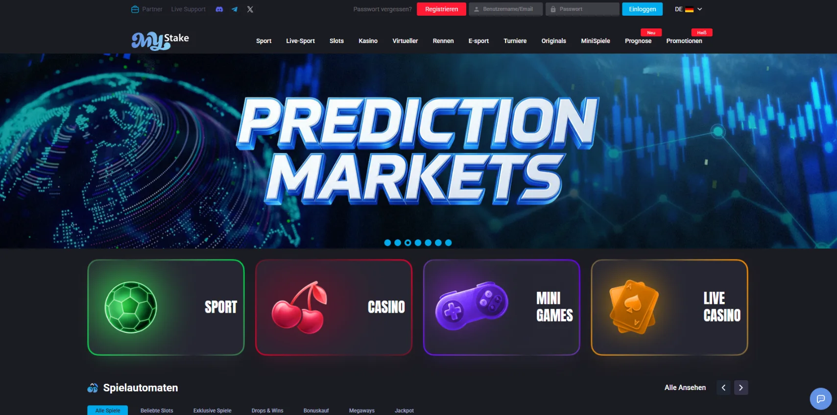 MyStake Casino Screen